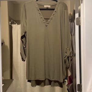 Michael Kors Olive Green V -Neck